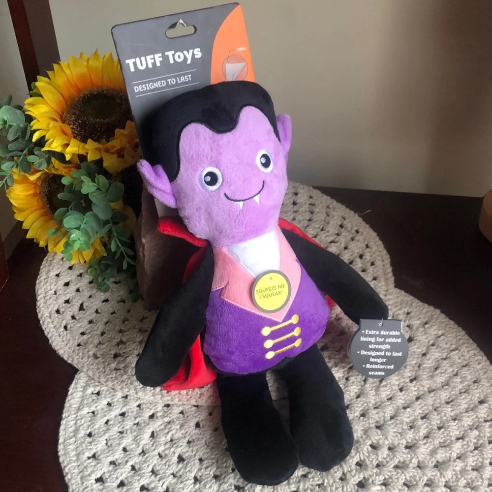 Purple Vampire Plush Dog Toy
